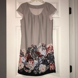 Grey & Floral shift dress